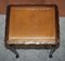 Vintage Brown Leather Top & Hardwood Nesting Tables, Set of 3, Image 10