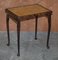 Tavolini ad incastro vintage in pelle marrone e legno, set di 3, Immagine 5
