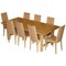 English Oak Dining Table & Potocco Leather Dining Chairs from Habitat, Set of 9 1