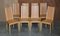 English Oak Dining Table & Potocco Leather Dining Chairs from Habitat, Set of 9 12