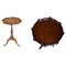 Vintage Mahogany Pie Crust Edge Tripod Side Table, Image 1