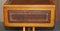 Brown Leather & Burr Yew Wood Extending Writing Desk, Image 9