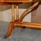 Brown Leather & Burr Yew Wood Extending Writing Desk 5