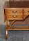 Brown Leather & Burr Yew Wood Extending Writing Desk 3