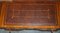 Brown Leather & Burr Yew Wood Extending Writing Desk 17