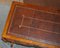 Brown Leather & Burr Yew Wood Extending Writing Desk 7