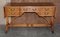 Brown Leather & Burr Yew Wood Extending Writing Desk 2