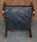 Antique Georgian Brown Leather Porters Wingback Armchair, 1780 17