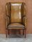 Antique Georgian Brown Leather Porters Wingback Armchair, 1780 2