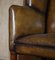 Antique Georgian Brown Leather Porters Wingback Armchair, 1780 12