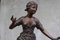 French Girl on Wood Base Statue by Rancoulet 4