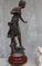 French Girl on Wood Base Statue by Rancoulet, Image 9