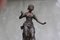 Französische Statue von Girl with Wood Base von Rancoulet 2