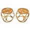 Bamboo Rattan Round Stools or Side Tables, Italy, 1970s, Set of 2 1