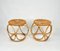 Bamboo Rattan Round Stools or Side Tables, Italy, 1970s, Set of 2, Image 3