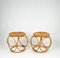 Bamboo Rattan Round Stools or Side Tables, Italy, 1970s, Set of 2 4