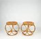 Bamboo Rattan Round Stools or Side Tables, Italy, 1970s, Set of 2, Image 4