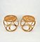 Tabourets ou Tables d'Appoint Ronds en Bambou, Italie, 1970s, Set de 2 2