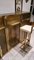 Mobile bar in ottone con 2 sgabelli in ottone di Maison Jansen, set di 6, Immagine 4