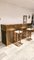 Mobile bar in ottone con 2 sgabelli in ottone di Maison Jansen, set di 6, Immagine 3