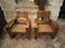 Danish Living Room Set in Chestnut and Vienna Straw, Set of 3 5