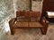 Danish Living Room Set in Chestnut and Vienna Straw, Set of 3 3