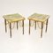 Vintage French Brass & Onyx Side Tables, Set of 2 1