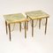 Vintage French Brass & Onyx Side Tables, Set of 2 2