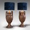 Antike viktorianische dekorative Townley Tischlampen aus Bronze, 2er Set 2