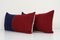 Vintage Handmade Striped Red Organic Bench Pillow Covers, Set of 2, Image 2