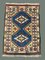 Vintage Turkish Oriental Tribal Kazak Rug in Red and Blue 1