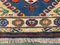 Vintage Turkish Oriental Tribal Kazak Rug in Red and Blue, Image 4