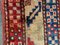 Tappeto medio vintage tribale, Kazakistan, blu, rosso e beige, Immagine 8