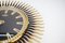 Deutsche Mid-Century Modern Sunburst Wanduhr aus Messing von Garant, 1960er 5