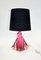 Lampada da tavolo in cristallo rosa di Val Saint Lambert, Immagine 1