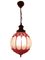 Mid-Century Round Red Glass Ceiling Lamp from Emiratos, Set of 2, Image 4