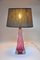 Crystal Table Lamp in Pink with Grey Shade from Val Saint Lambert 5