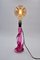 Lámpara de mesa Eclair de cristal rosa y transparente de Val Saint Lambert, Imagen 4