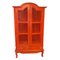 Tall Red Painted Teak Cabinet, 1950s, Image 1