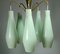 Large Cascading Lamp with Mint-Colored Glass Cones, 1950s 1
