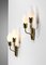 Tulip Sconces with Opaline and Brass from Fog & Morup, Sweden, Set of 2 3
