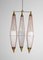Italian Ceiling Lamp in Opaline and Brass Attributed to Angelo Lelii, 1950s 7