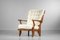 Large Grand Repos Madame Armchair in Oak by Guillerme and Chambron for Votre Maison, 1960s 5