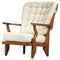Large Grand Repos Madame Armchair in Oak by Guillerme and Chambron for Votre Maison, 1960s 1