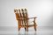 Large Grand Repos Madame Armchair in Oak by Guillerme and Chambron for Votre Maison, 1960s 6