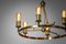 French Modernist Chandelier with 6 Bulbs in Brass in the Style of Jacques Quinet, 1940s, Image 10