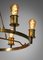 French Modernist Chandelier with 6 Bulbs in Brass in the Style of Jacques Quinet, 1940s, Image 13