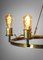 French Modernist Chandelier with 6 Bulbs in Brass in the Style of Jacques Quinet, 1940s 11