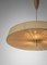 Large Swedish Fabric & Brass Ceiling Lamp in the Style of Paavo Tynell, 1950s 12