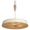 Large Swedish Fabric & Brass Ceiling Lamp in the Style of Paavo Tynell, 1950s 3